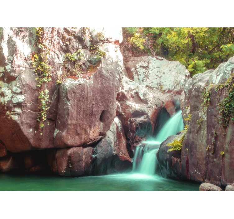 Fototapete natur mit ruhiger wasserfalllandschaft - TenStickers