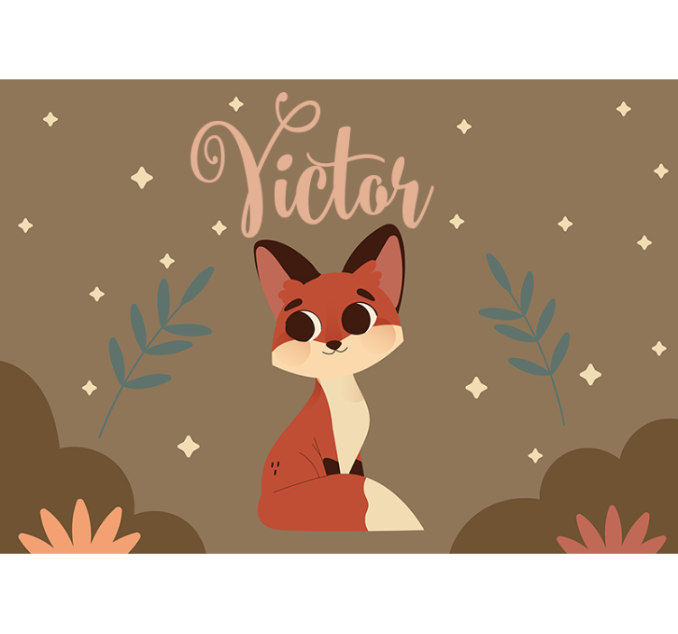 Fototapete personalisiert süßer fuchs charakter - TenStickers