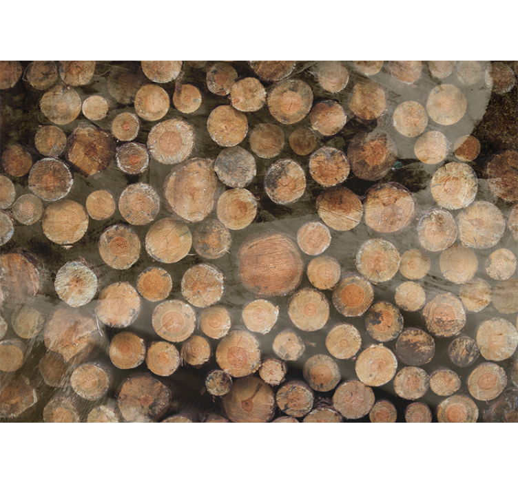 Fototapete texturen und muster holzscheit arrangement - TenStickers