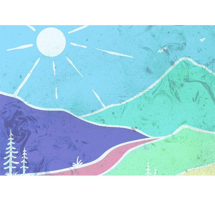 Fototapete landschaften berglandschaft szene - TenStickers