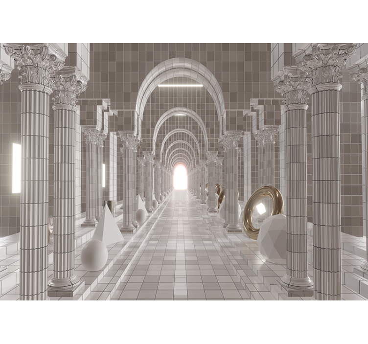 Fototapete abstrakt architektur flur design - TenStickers