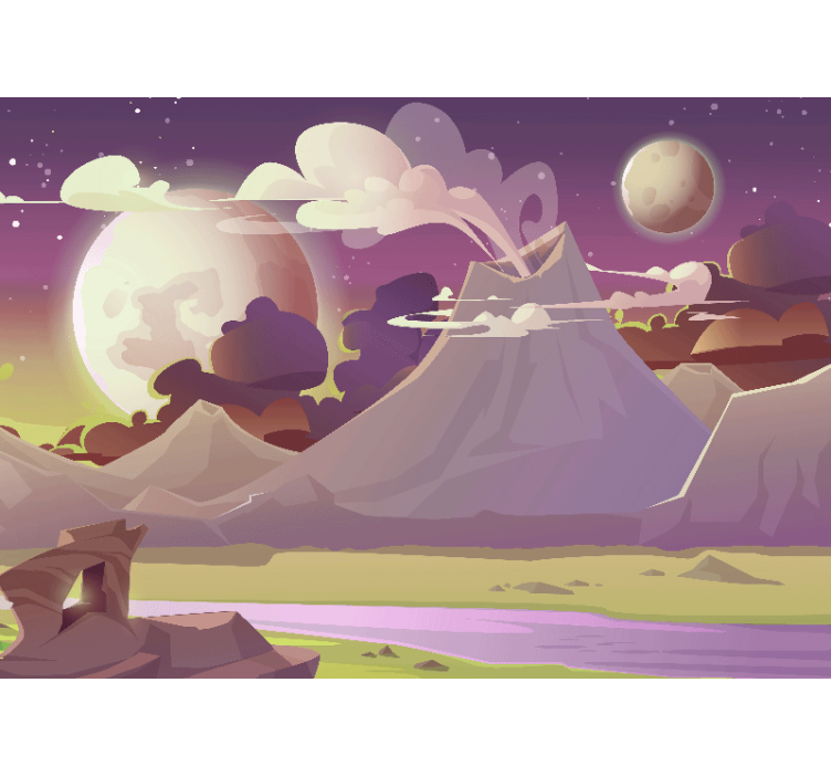 Fototapete fantasie berglandschaft - TenStickers