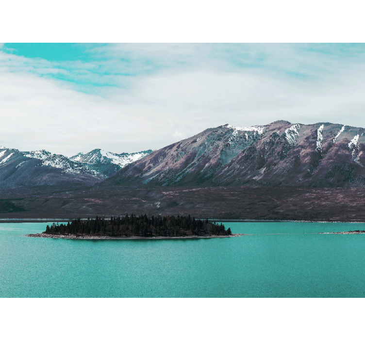 Fototapete landschaften bergsee insel - TenStickers