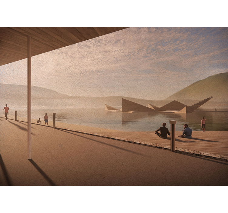 Fototapete landschaften ruhige seeperspektive - TenStickers