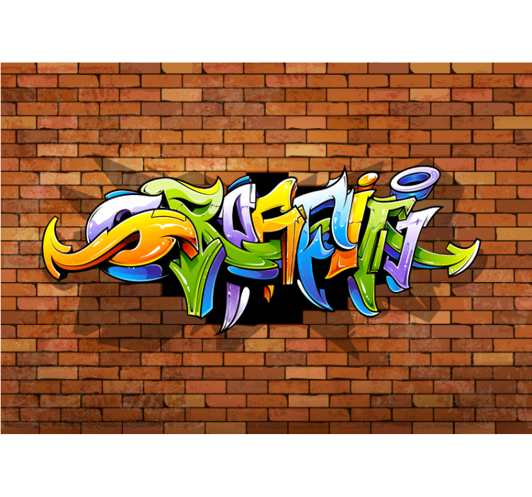 Fototapete graffiti buntes urbanes lettering - TenStickers