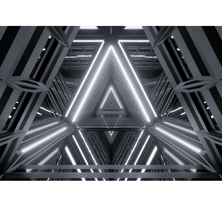 Fototapete abstrakt mit dreieckigem leuchtenmuster - TenStickers