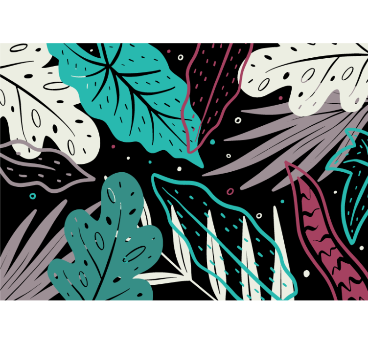 Fototapete natur mit dekorativen blattmotiven - TenStickers