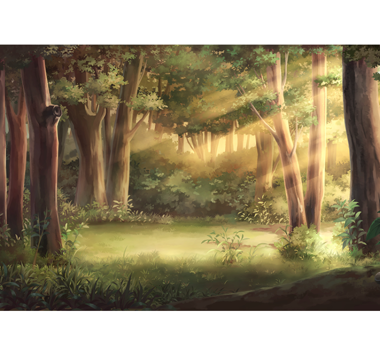 Fototapete natur sonnige waldlandschaft - TenStickers