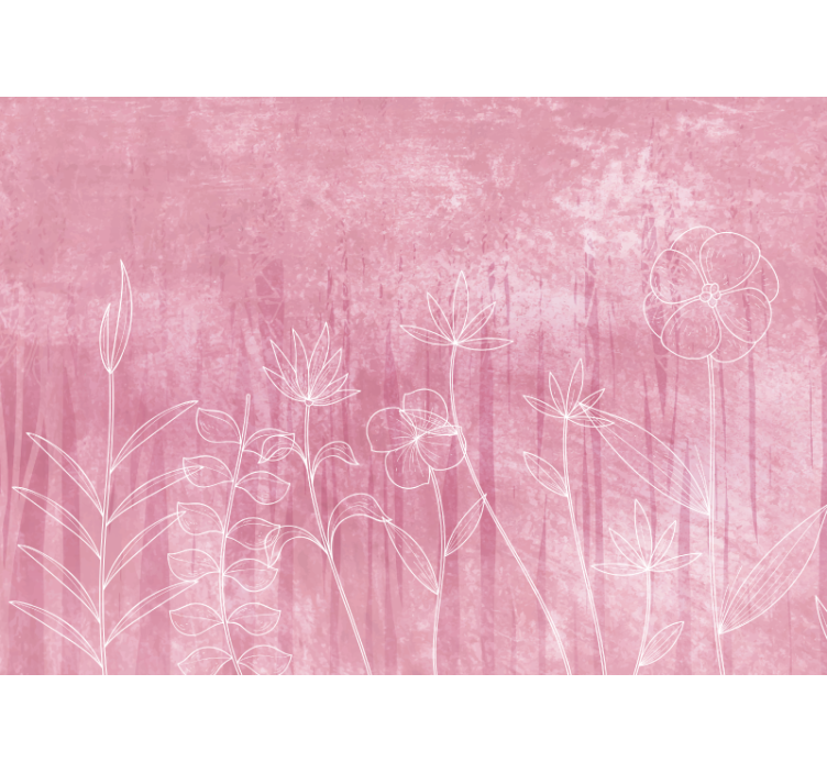 Fototapete blumen zarte florale umrisse - TenStickers