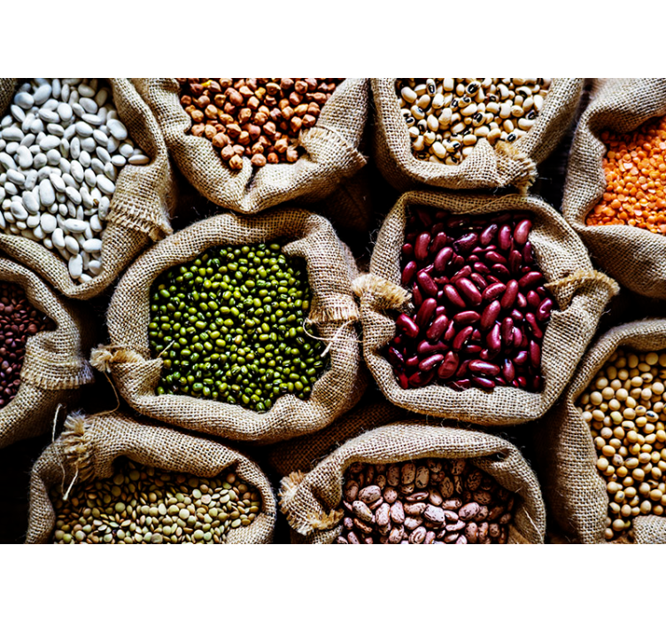 Fototapete Küche hülsenfrüchte-vorratskammer-display - TenStickers