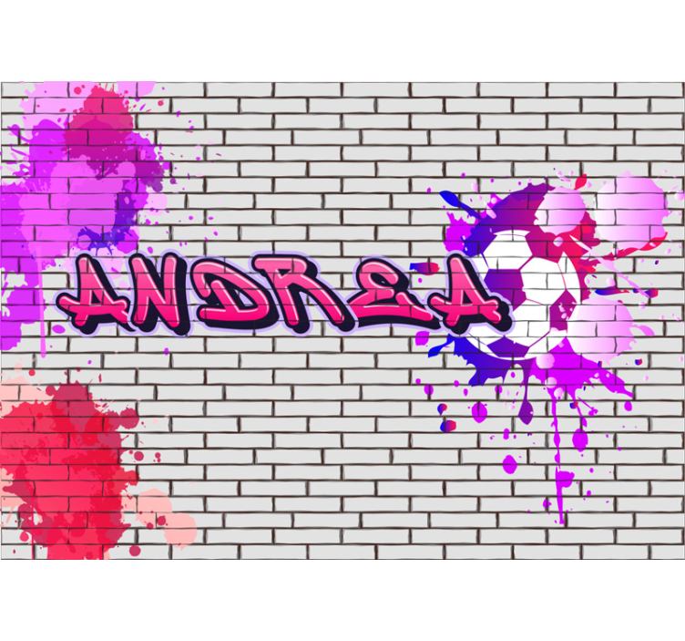 Fototapete graffiti mit pinkem namen - TenStickers