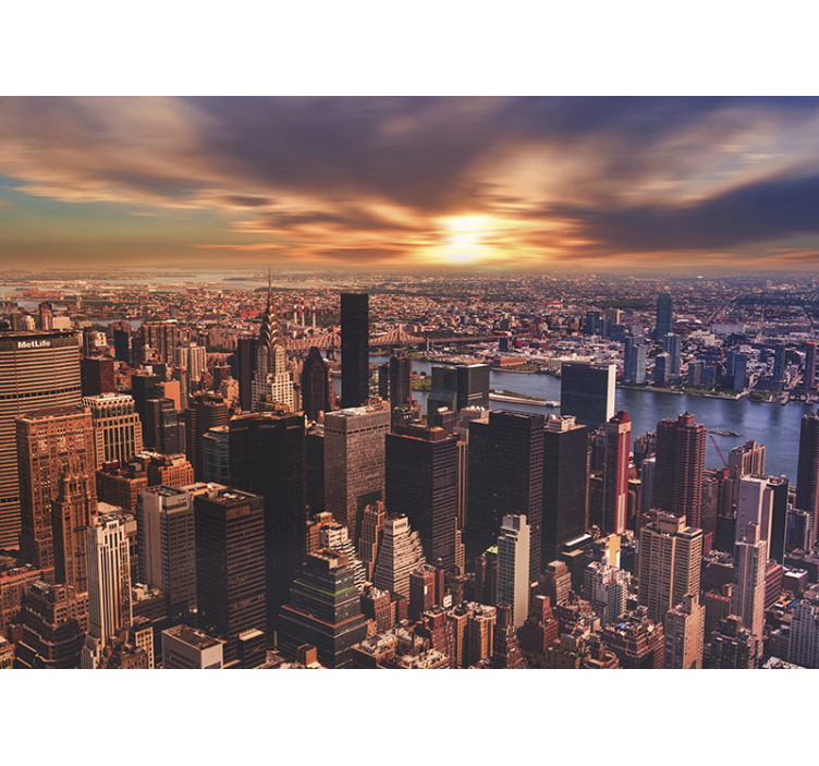 Fototapete new york stadtansicht sonnenuntergang - TenStickers