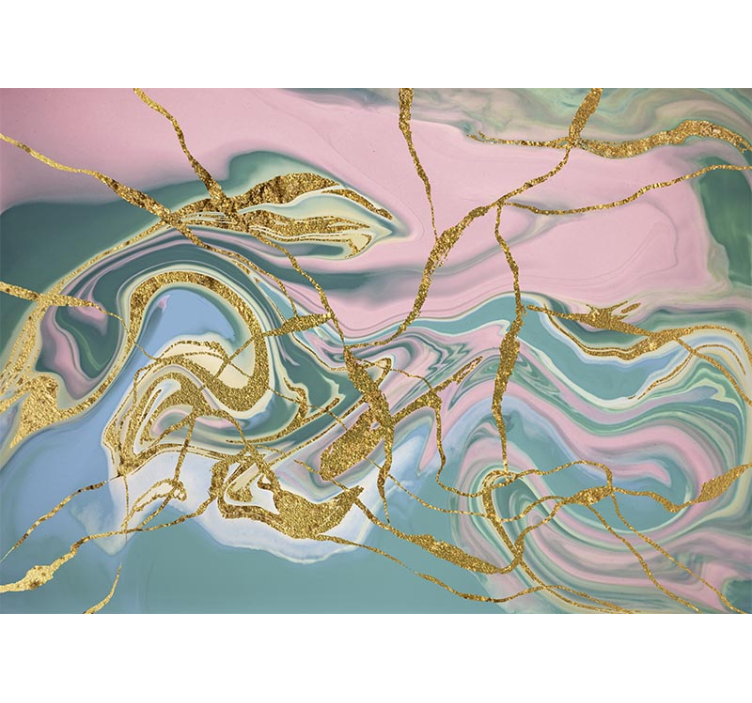 Fototapete abstrakt mit goldenem wirbelmuster - TenStickers