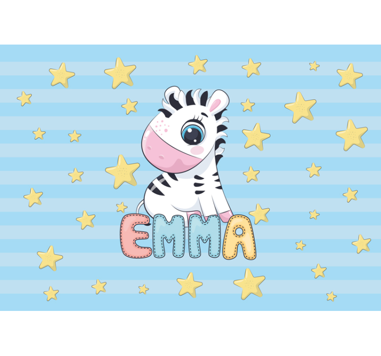 Fototapete kinderzimmer zebra und sterne - TenStickers