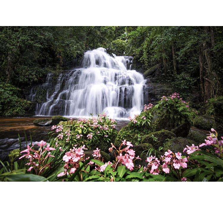 Fototapete natur opulente wasserfall landschaft - TenStickers