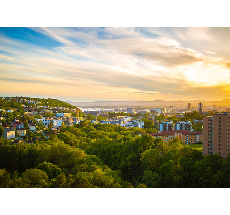 Fototapete Städte blick auf die stadtlandschaft - TenStickers