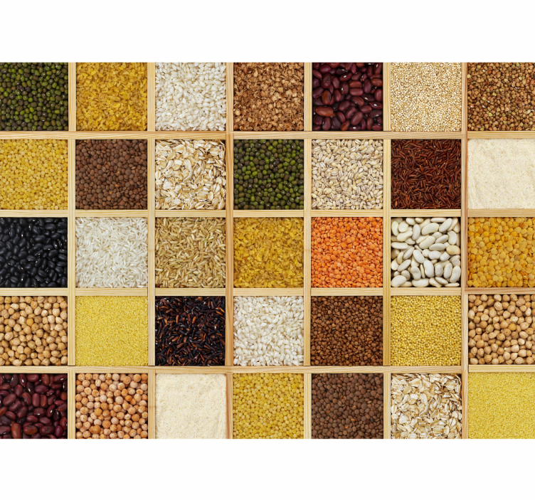 Fototapete Küche verschiedene hülsenfrüchte - TenStickers