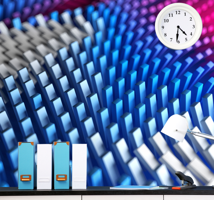 Fototapete abstrakt mit strukturierten geometrischen wellen - TenStickers