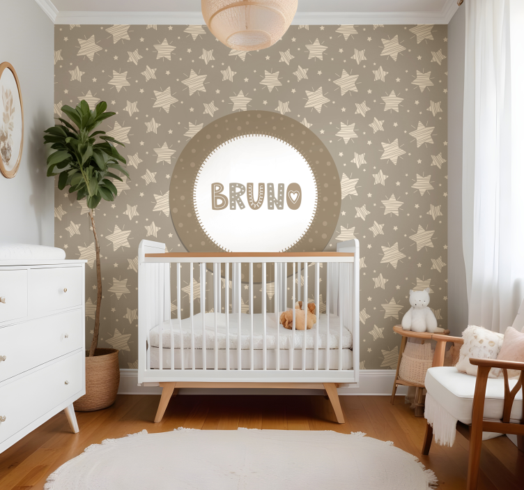 Fototapete Babyzimmer gestreifte sterne - TenStickers