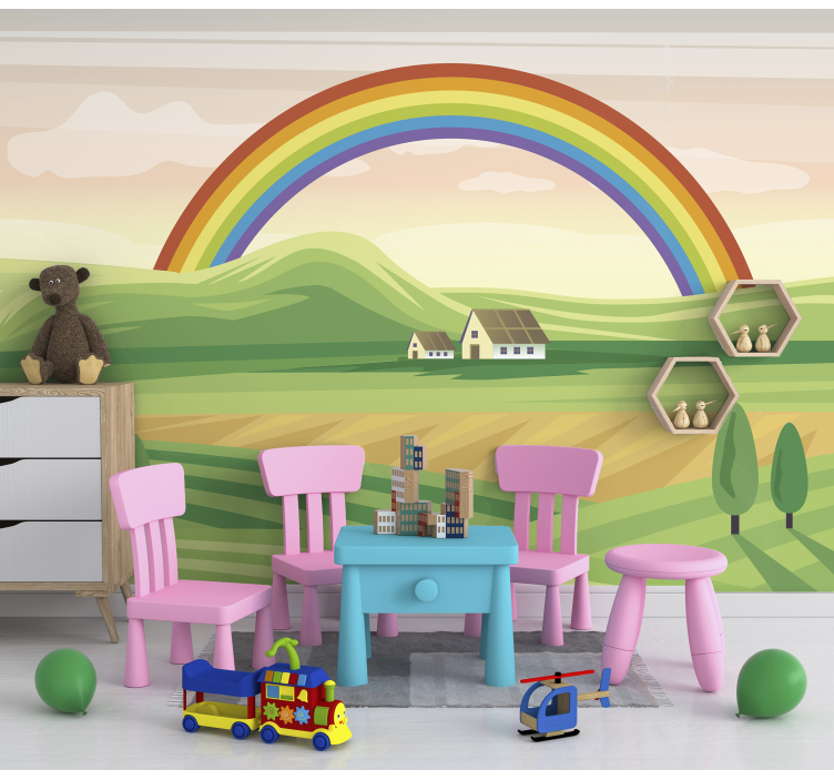 Fototapete Kinderzimmer regenbogen landschaft - TenStickers