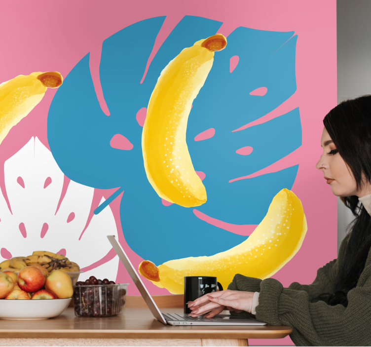 Fototapete blumen bananen und blätter - TenStickers