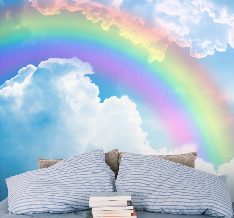 Fototapete himmel bunte regenbogenwolken - TenStickers