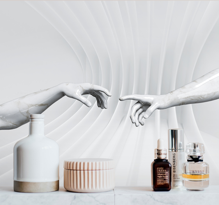 Fototapete kunst marmor hände berührung - TenStickers