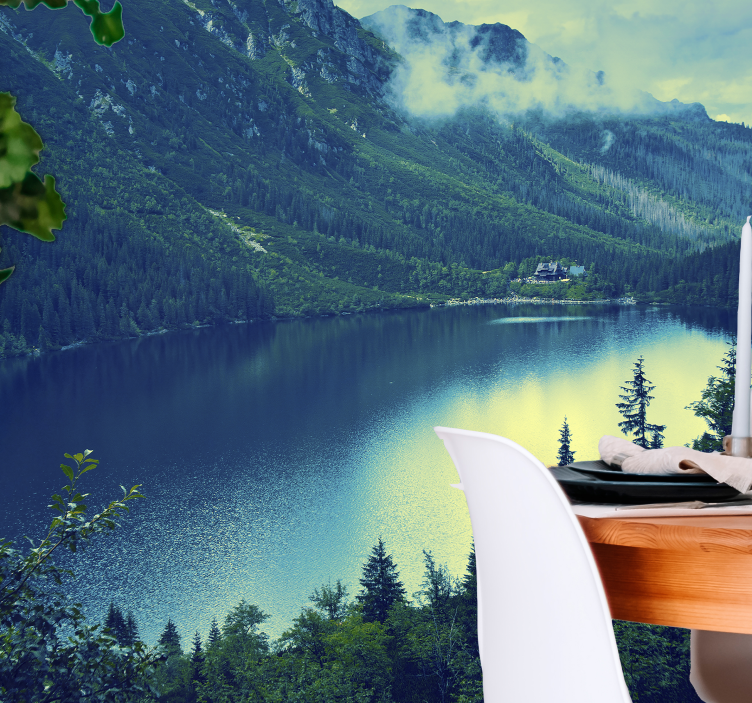 Fototapete Landschaften großartige bergreflexion - TenStickers