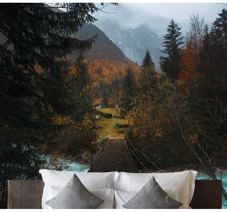 Fototapete Landschaften holzbrückenweg - TenStickers