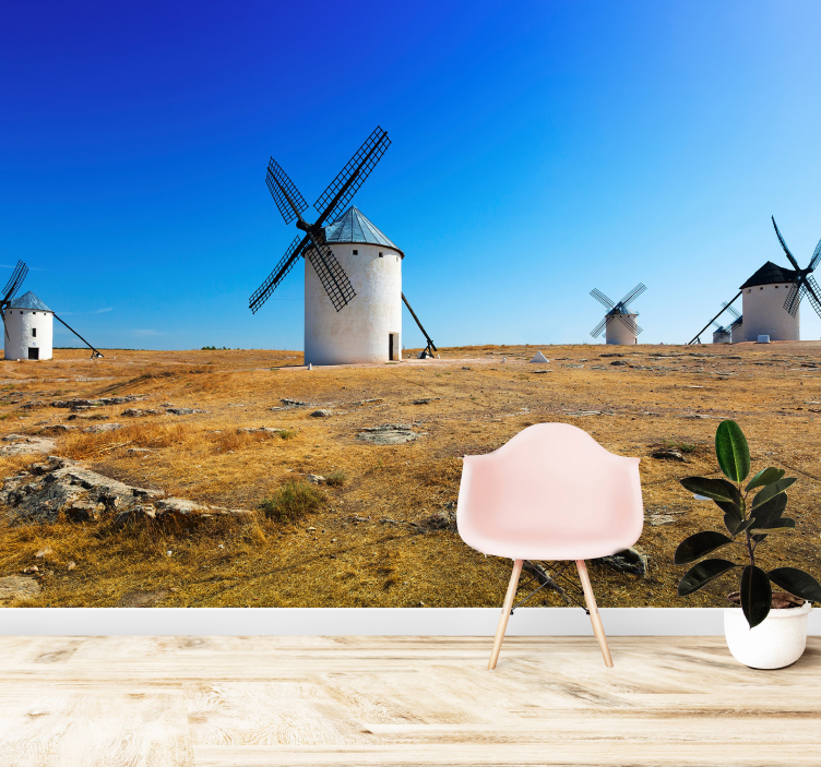 Fototapete Landschaften windmühle landschaft - TenStickers