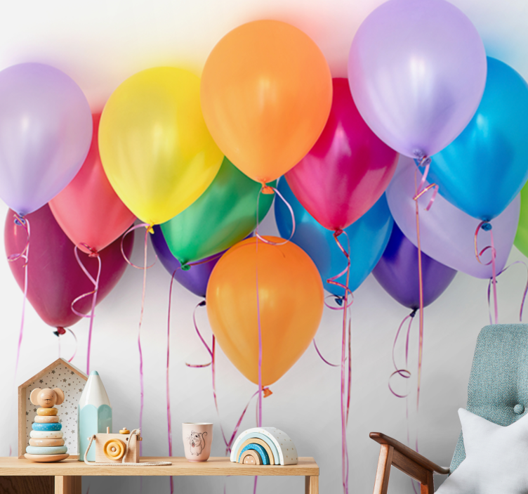 Fototapete liebe mit bunten partyluftballons - TenStickers