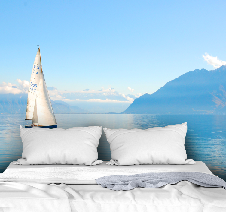 Fototapete Meer Ozean mit segelbooten - TenStickers