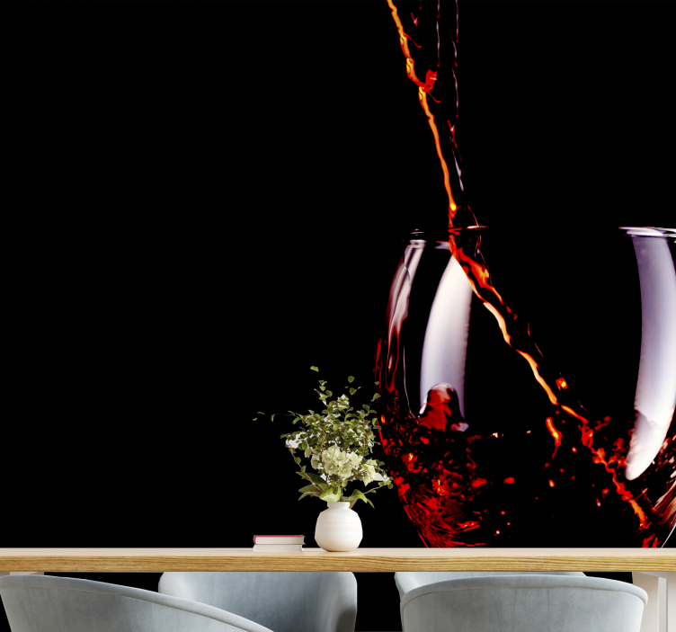 Fototapete musik fließender weinspritzer - TenStickers