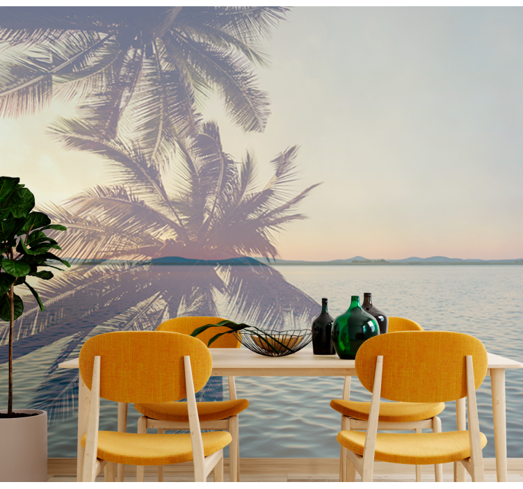 Fototapete natur serene palmen-silhouette - TenStickers