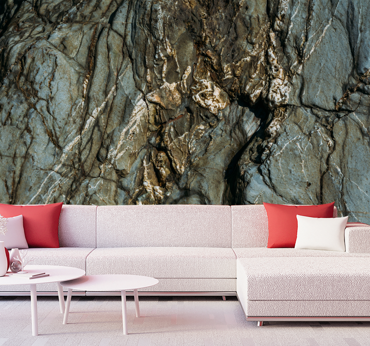 Fototapete texturen und muster rissige steinoberfläche - TenStickers