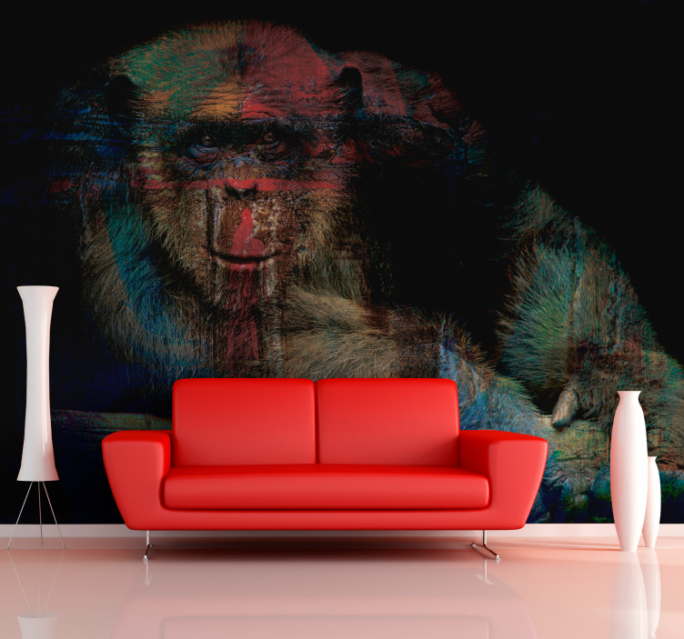 Fototapete Tiere mysteriöses primatengesicht - TenStickers