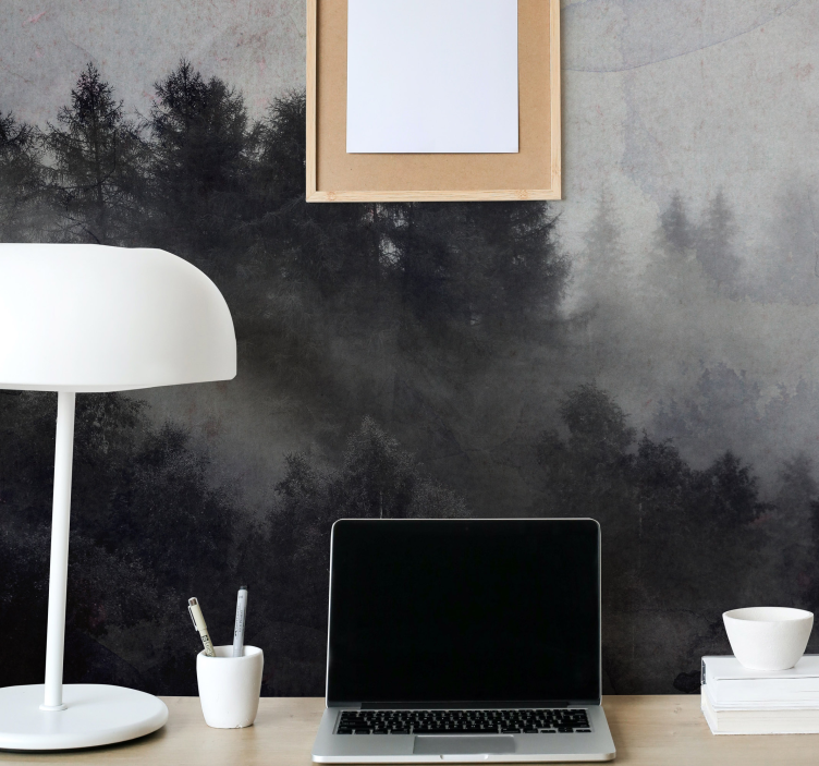 Fototapete Wald neblige neblige atmosphäre - TenStickers