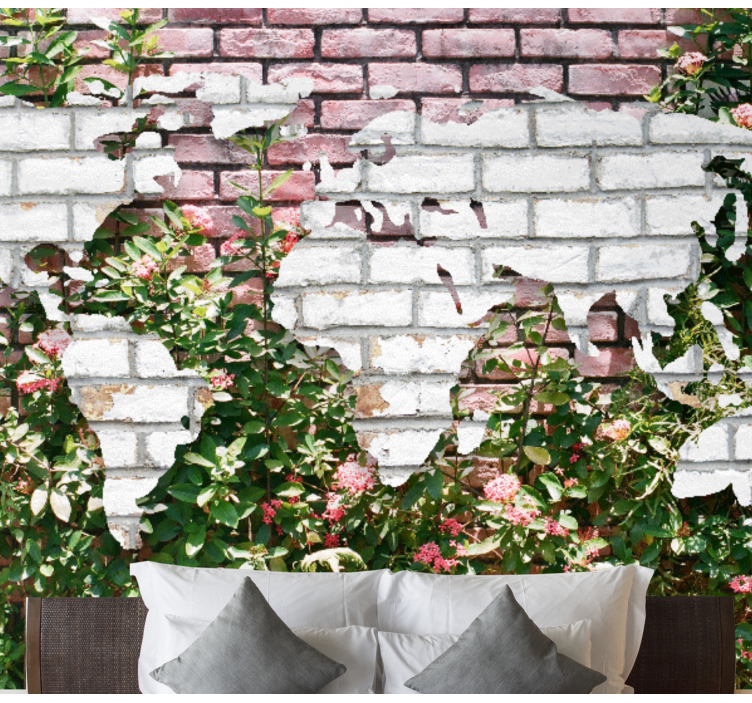 Fototapete weltkarte mit blühendem design - TenStickers