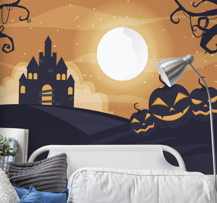 Halloween Fototapete spukschloss nacht - TenStickers