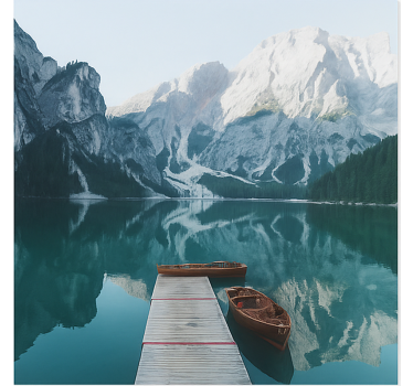 Fototapete Berge pragser wildsee, dolomiten - TenStickers
