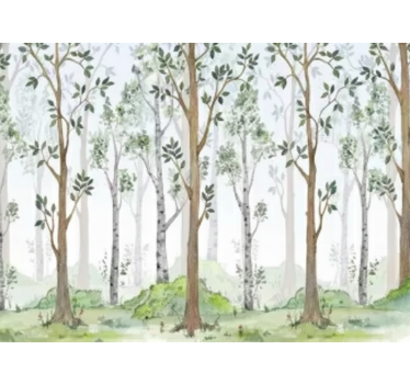 Tapete wald minimalistisches botanisches motiv - TenStickers