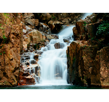 Fototapete Wasserfall kaskadierender Wasserfluss - TenStickers