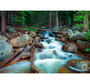 Wunder der Natur Wasserfall Fototapete Berge - TenStickers
