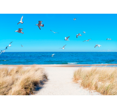 Fototapete Wohnzimmer mit Meer frieden am strand - TenStickers