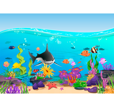 Unterwasserwelt Fische Kinder Fototapete - TenStickers