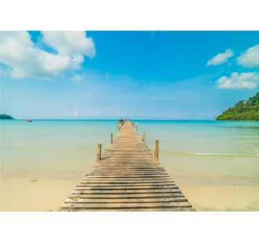 Fototapete Meerblick Wandgemälde strand flur zum meer - TenStickers