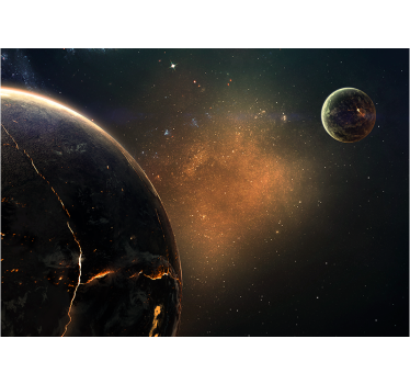 Fototapete Weltraum galaktische planetenansicht - TenStickers