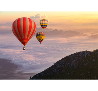 Fototapete landschaften mit schwebenden ballons - TenStickers