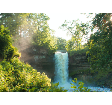 Fototapete Wasserfall ruhige sonnige aussicht - TenStickers