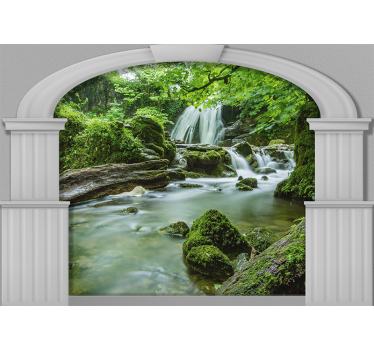 Fototapete natur sanfte wasserfall-szene - TenStickers